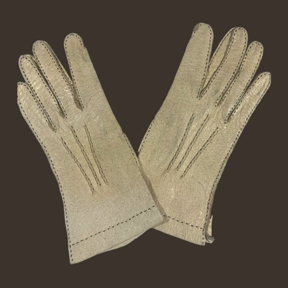 VINTAGE LEATHER DRIVING GLOVES - MADE IN PARIS - Picture 1 of 6